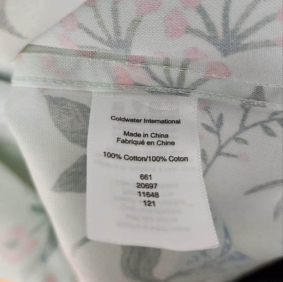 Coldwater Creek Mint Moth/Beetle/Floral LS Buttonfront Shirt-Size 14 (NWT) - Picture 6 of 7